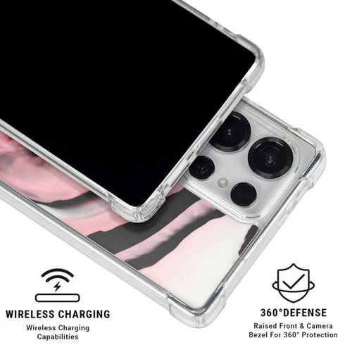 Pink Marble Ink Galaxy S25 Ultra Clear Case
